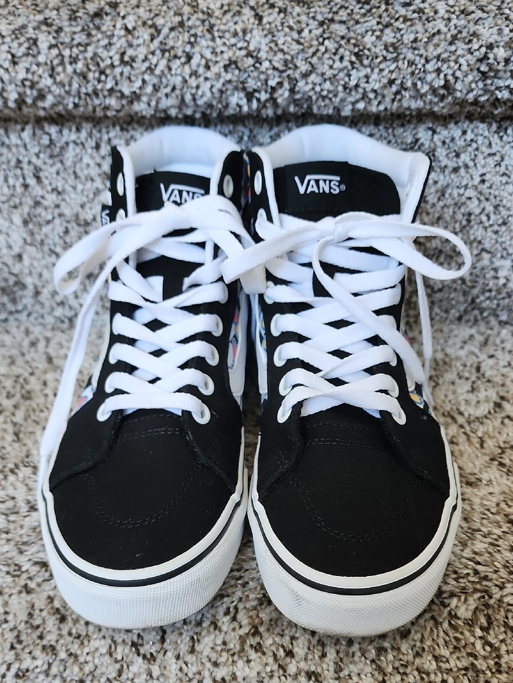 Vans womens High-Top Sneakers butterfly checkered Pattern Canvas Sneakers Sz 6.5 - Picture 3 of 12